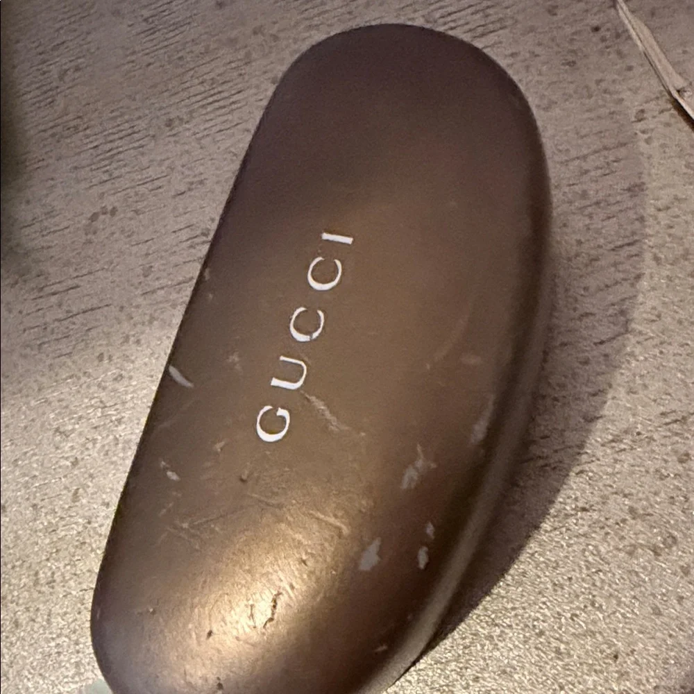 Gucci White and Gold Aviator Sunglasses with Gradient Brown Lenses - Picture 6 of 6